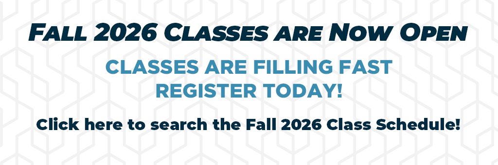 Fall 2026 registration is now open! Register today to secure your classes..