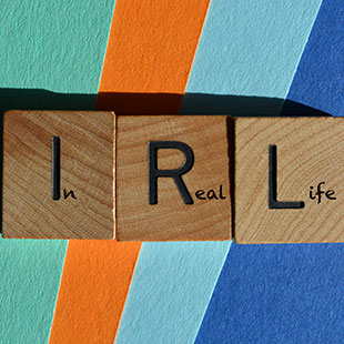 "IRL" scrabble pieces