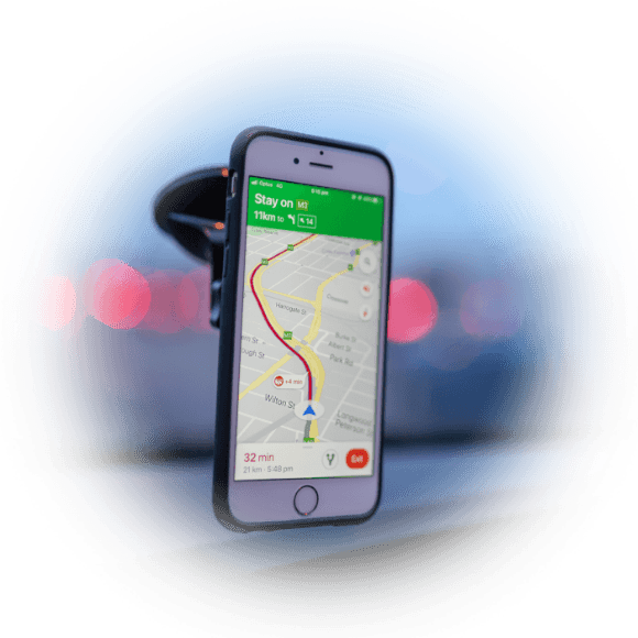 GPS locations on phone.
