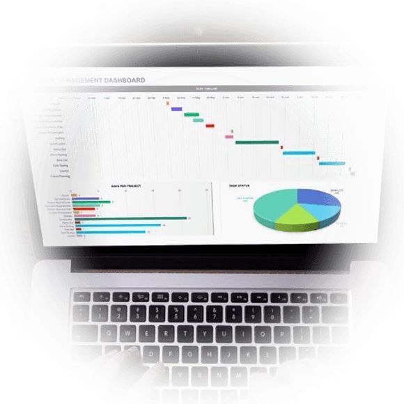 Excel program on laptop