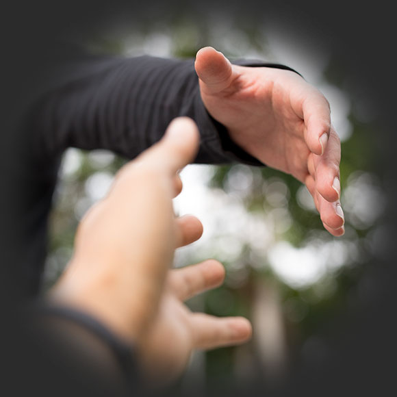 hands outreaching